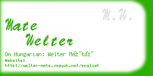 mate welter business card